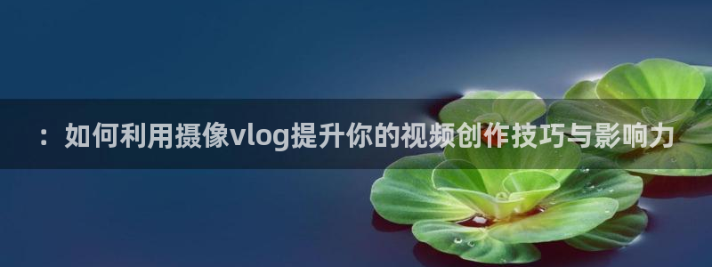 糖心vlgovip：：如何利用摄像vlog提升你的视频创作技